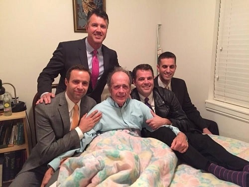 A picture of Virl Osmond with his sons Aaron, Jared, Hyrum, and Joseph.